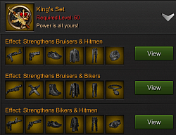 You can craft two Equipment sets when you reach Lv. 60 Underboss - King's Set & Godfather's Set