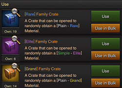 2) Faction Shop  You can exchange for Family Crates in the Faction Shop with Faction Contribution.